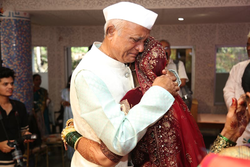 Wedding guests celebrating